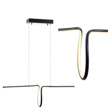 Ali 34.5" Dimmable Adjustable Integrated LED Metal Linear Pendant - JONATHAN Y